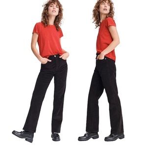 rag & bone Black Wide-Leg Corduroy Pants
